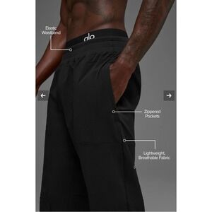 Alo Yoga Mens Co-Op Pant Black Lightweight Breathable Jogger Atheleisure Gym